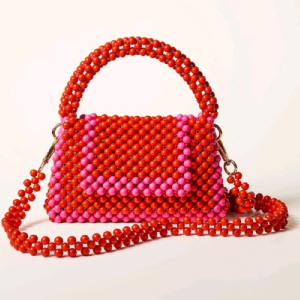 Kate Spade x Target Red and Pink Beaded Handbag